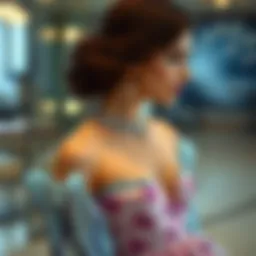 Elegant fish model dress showcasing sophisticated design