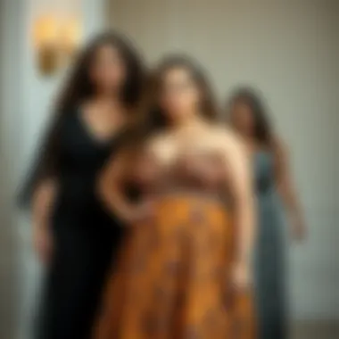Confident plus size models showcasing modern evening dress trends