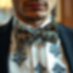 A stylish patterned bowtie showcasing intricate designs.