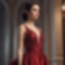 Elegant evening gown showcasing modern design elements