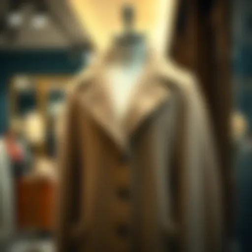 Elegant cashmere coat displayed on a mannequin