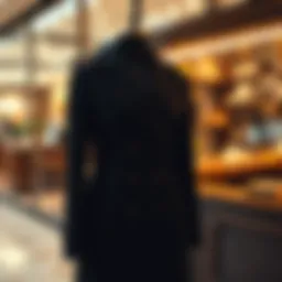 Sophisticated double-breasted coat on display