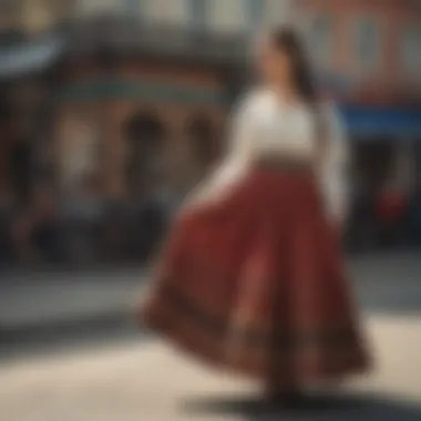 Historical representation of traditional gypsy skirts