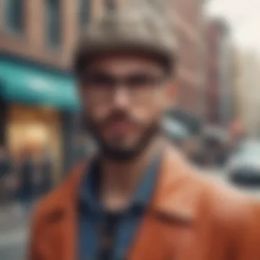 A vibrant street style photograph capturing the essence of hipster culture.