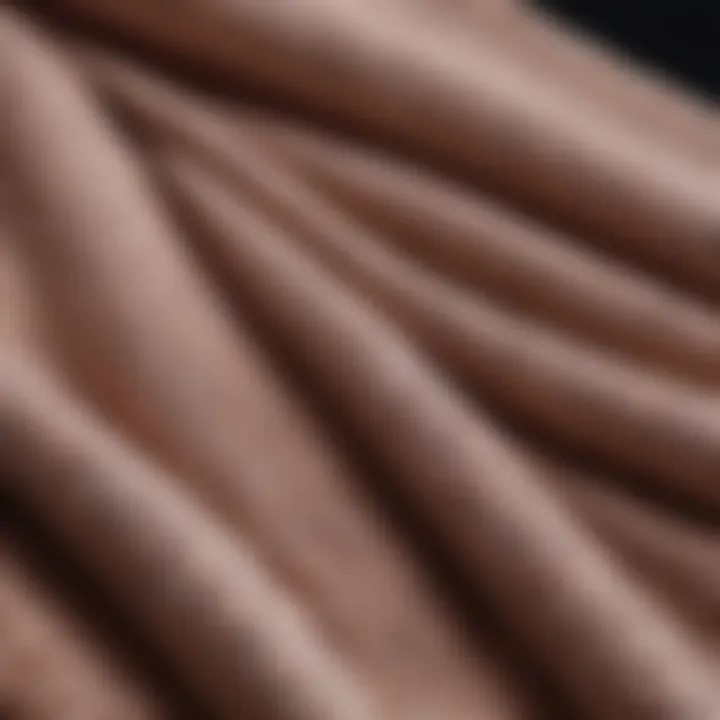 Elegant close-up of knitted fabric details in a dual set