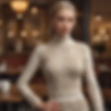 Fashion-Forward Dual Knit Outfit Fashion-forward dual knit outfit presented at a trendy café