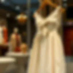 Elegant Italian linen dress on display