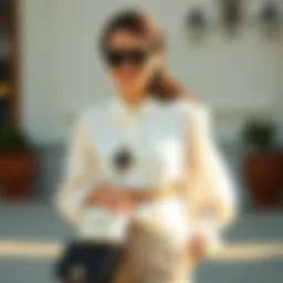 Classic white blouse styled with elegant accessories