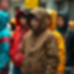 A collection of stylish hooded jackets in various colors and designs.
