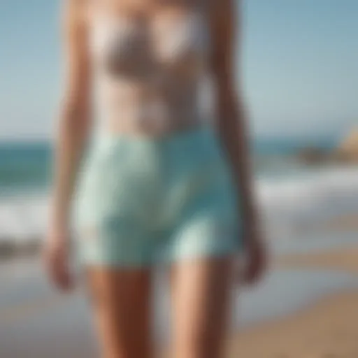 Stylish summer shorts on a beach