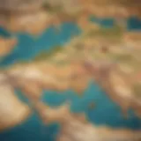 Historical Silk Road map illustrating trade routes