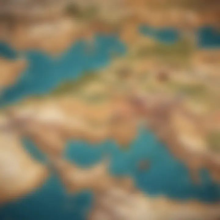 Historical Silk Road map illustrating trade routes