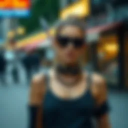 Stylish tank top outfit with accessories