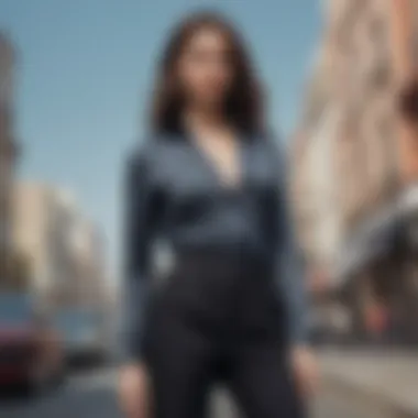 Chic Ensemble with Side-Slit Pants Stylish side-slit pants paired with a chic top